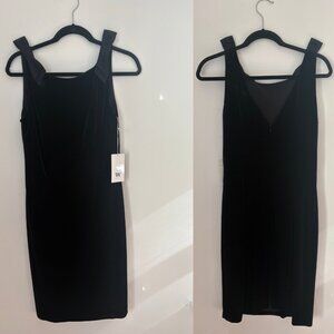Worth Black Velvet Bow Dress